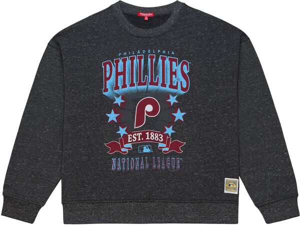 ミッチェル&ネス レディース アウター パーカー・スウェット クルーネック シャツ Mitchell & Ness Women's Philadelphia Phillies Black Enxyme Star Crewneck Sweatshirt NoColor ブラック｜ReVida 店