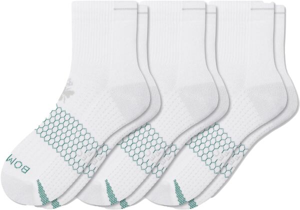 ボンバス メンズ アンダーウェア 靴下 Bombas Men's Performance Quarter Golf Socks - 3 Pack White ホワイト