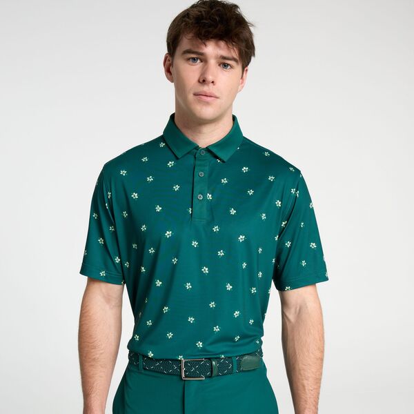 ウォルターヘーゲン メンズ トップス スポーツシャツ 刷り上げる Walter Hagen Men\u0027s Performance 11 Bloom Printed Golf Polo Tossed Azaleas Dark Green 緑であること