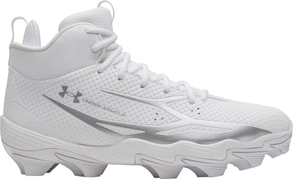 アンダーアーマー メンズ シューズ スニーカー Under Armour Spotlight HammerM Football Cleats White/Silver/Silver ホワイト