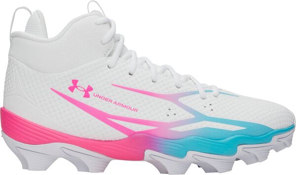 アンダーアーマー メンズ シューズ スニーカー Under Armour Spotlight HammerM Football Cleats White/Blue/Pink ホワイト｜ReVida 店