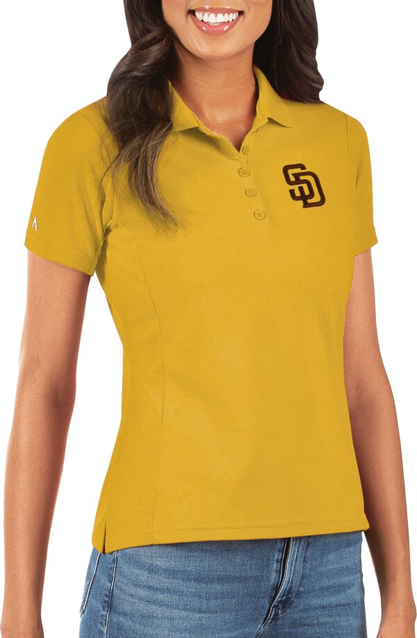アンティグア レディース トップス ポロシャツ Antigua Women'san Diego Padres Gold Legacy Pique Polo NoColor ゴールド|ReVida 店