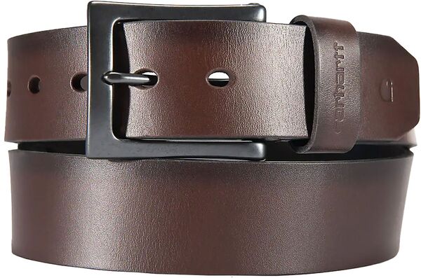 カーハート メンズ アクセサリー ベルト レザー Carhartt Men's Burnished Leather Box Buckle Belt Brown ブラウン
