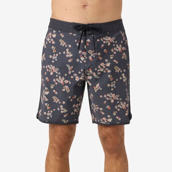 オニール メンズ 水泳着 二分の一ズボン下・さる股引き 刷り上げる O\u0027Neill Men\u0027s OG Print Scallop 18\" Swim Trunks Graphite 黒鉛"