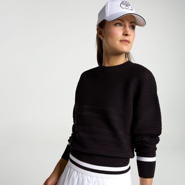 キャリー レディース アウター ニット・セーター CALIA Women's Crew Sweater Pure Black ブラック|ReVida 店
