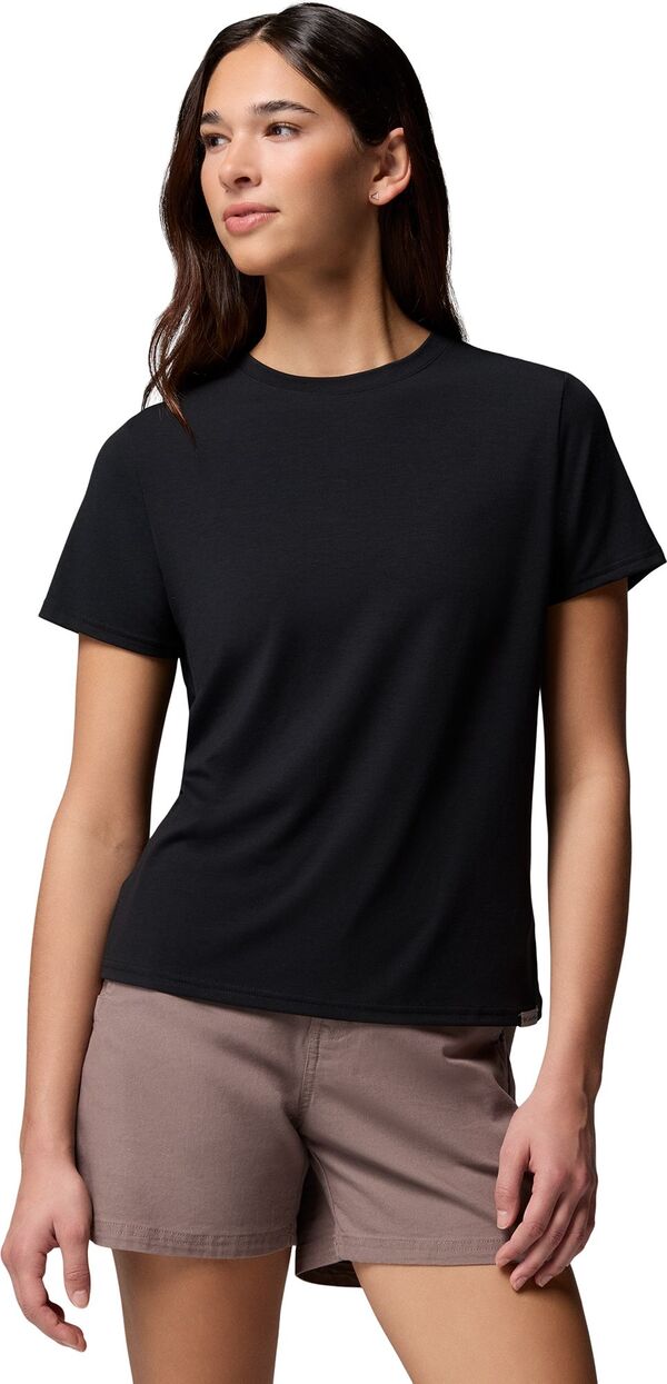 コロンビア レディース トップス プルオーバー Columbia Women\u0027s CSC Soft Stretch Short Sleeve T-Shirt Black Heather 黒いこと