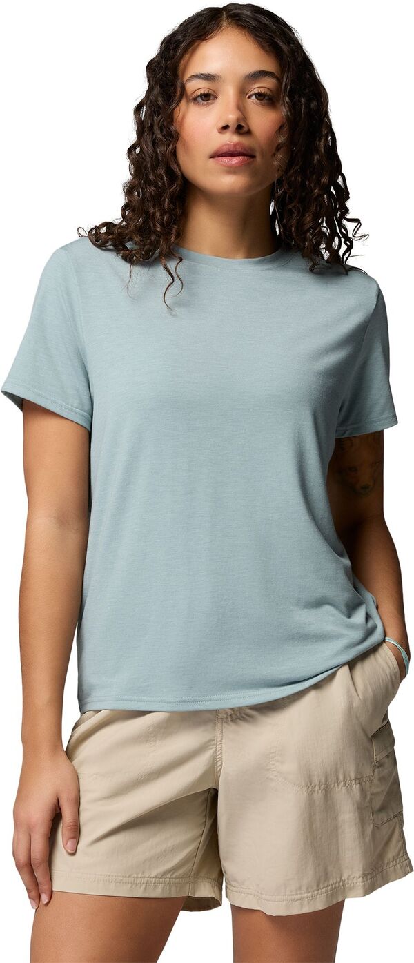 コロンビア レディース トップス プルオーバー Columbia Women\u0027s CSC Soft Stretch Short Sleeve T-Shirt Crushed Blue Heather ギョリュウモドキ