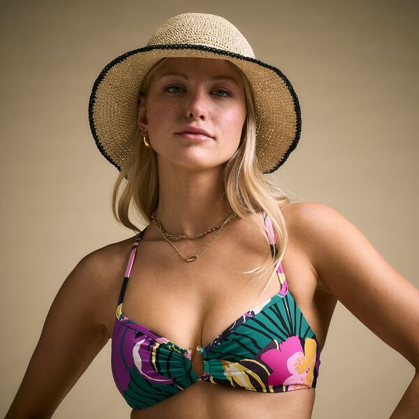 キャリー レディース アクセサリー 帽子 CALIA Women's Raffia Beachat Light Natural