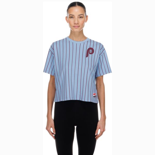 ニュー内鰓 レディース トップス プルオーバー New Era Women\u0027s Philadelphia Phillies Blue Throwback T-Shirt NoColor 青色