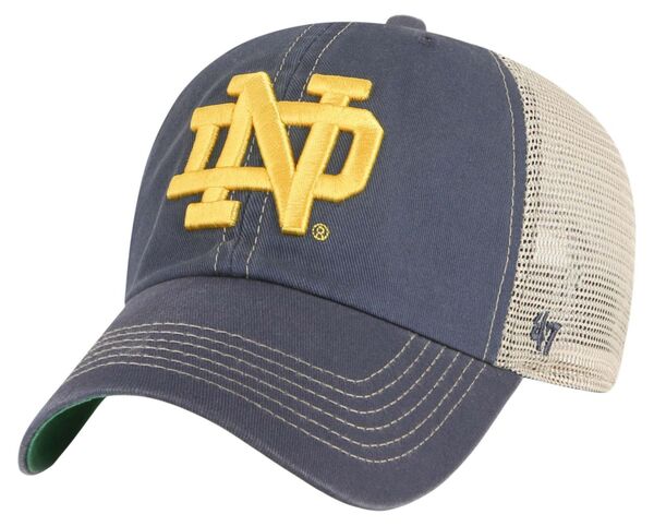 フォーティーセブン レディース アクセサリー 帽子 '47 ‘ 47 Men's Notre Dame Fighting Irish Navy Trawler Clean Up Adjustable Hat NoColor ネイビー