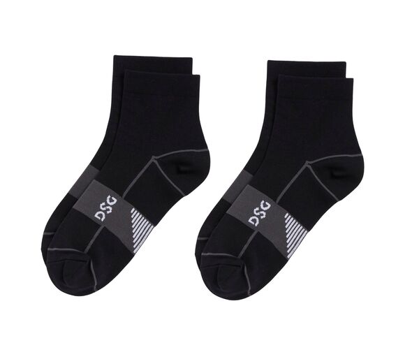 DSG レディース アンダーウェア 靴下 DSG Lightweight Quarterun Socks 2 Pack Black ブラック
