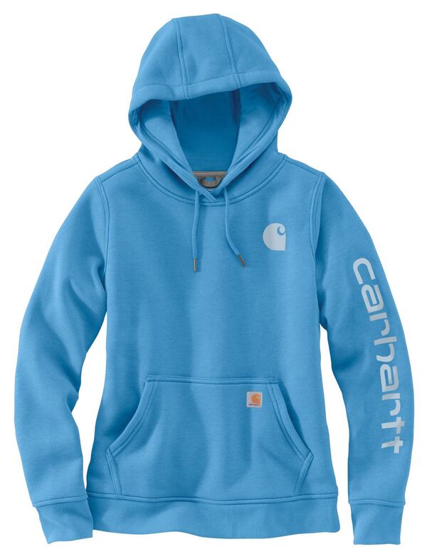 カーハート レディース アウター パーカー・スウェット グラフィック Carhartt Women's Clarksburgraphic Sleeve Hoodie Tranquil Blue Heather ヘザー｜ReVida 店 15,106円