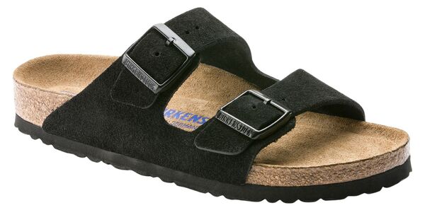 ビルケンシュトック メンズ シューズ サンダル Birkenstock Men's Arizona Soft Footbed Sandals Black Suede ブラック