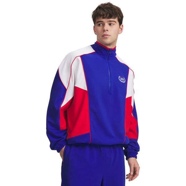 アンダーアーマー メンズ アウター ジャケット・ブルゾン Under Armour Men's USA Track Jacket Royal/Red/White ホワイト