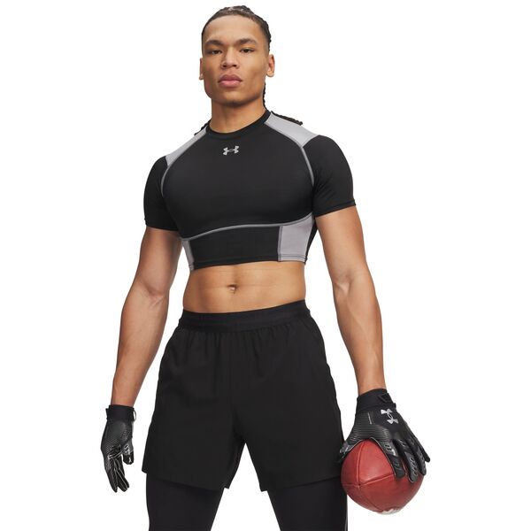 アンダーアーマー メンズ トップス Tシャツ クロップド Under Armour Men's HeatGear Elite Cropped Compression T-Shirt Ultimate Black/Steel/Reflective ブラック