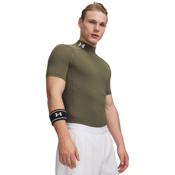 アンダーアーマー メンズ トップス シャツ モックネック Under Armour Men's HeatGear Mock Neck Short Sleeve Compression Shirt Marine Od Green/Black ブラック