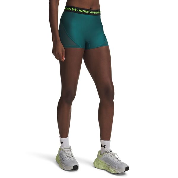 アンダーアーマー レディース ボトムス ハーフパンツ・ショーツ メッシュ ショートパンツ Under Armour Women's HeatGear Meshorty Shorts Rack Green/Hyper Green グリーン