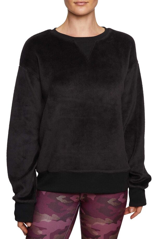 ベッツィジョンソン レディース アウター パーカー・スウェット シャツ Betsey Johnson Women's Brushed Boyfriend Sweatshirt Black ブラック