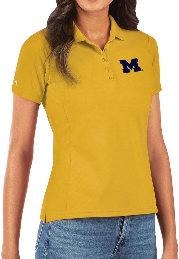 アンティグア レディース トップス ポロシャツ Antigua Women's Michigan Wolverines Maize Legacy Pique Polo NoColor