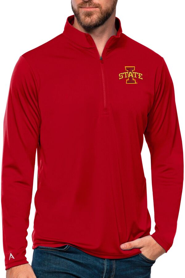 アンティグア メンズ アウター ジャケット・ブルゾン Antigua Men's Iowa State Cyclones Dark Red Tribute 1/4 Zip Jacket NoColor レッド