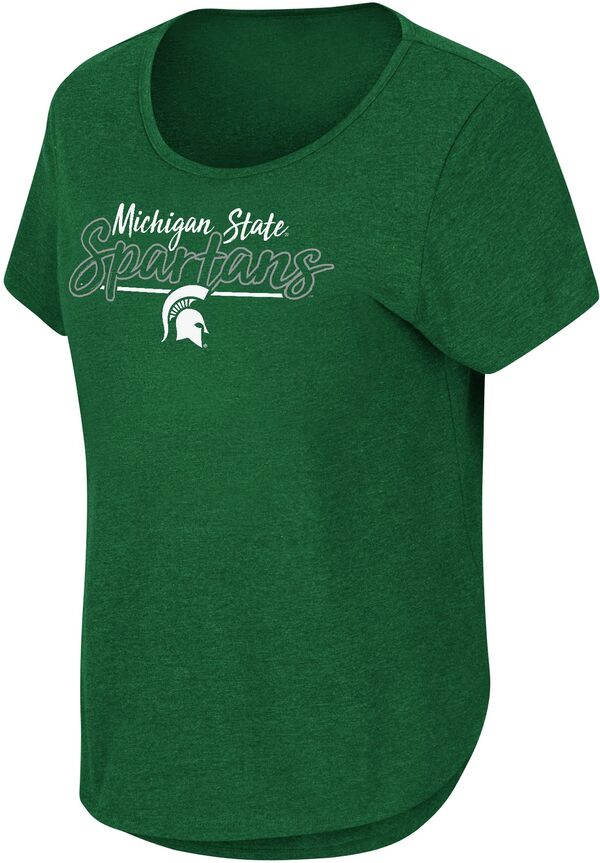コロシアム レディース トップス Tシャツ Colosseum Women's Michigan State Spartans Green Curved Hem T-Shirt NoColor グリーン