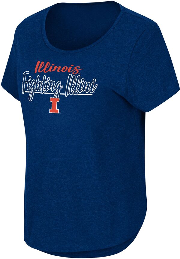 コロシアム レディース トップス Tシャツ Colosseum Women's Illinois Fighting Illini Blue Curved Hem T-Shirt NoColor ブルー