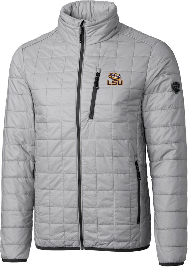 カッターアンドバック メンズ アウター ジャケット・ブルゾン Cutter & Buck Men's LSU Tigers Grey Rainier PrimaLoft Eco Full-Zip Jacket NoColor グレー