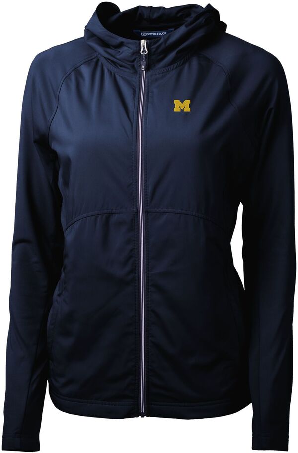 カッターアンドバック レディース アウター ジャケット・ブルゾン ニット Cutter & Buck Women's Michigan Wolverines Navy Blue Adapt Eco Knit Stretch Full-Zip Jacket NoColor ネイビー