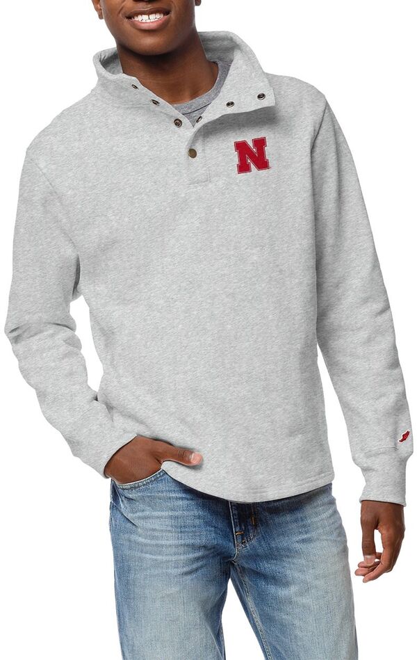 リーグレガシー メンズ アウター ジャケット・ブルゾン League-Legacy Men's Nebraska Cornhuskers Ash Snap Up Jacket NoColor アッシュ