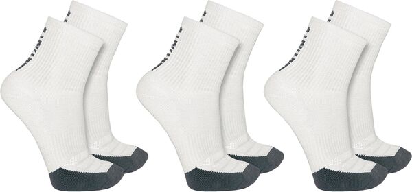 カーハート メンズ アンダーウェア 靴下 ロゴ Carhartt Men's Force Midweight Logo Short Crew Sock 3-Pack White ホワイト