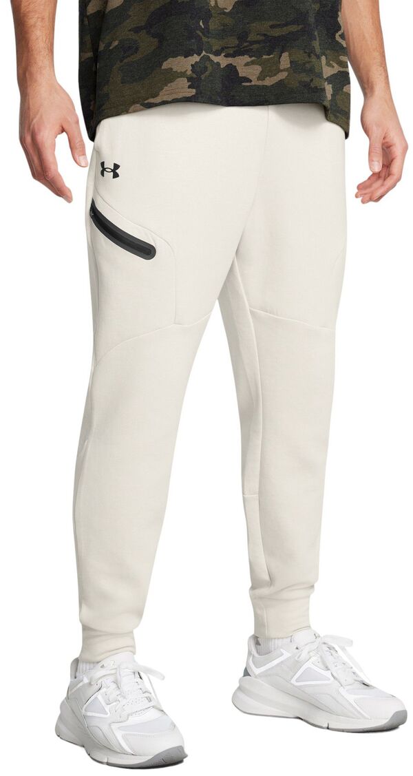 アンダーアーマー メンズ ボトムス カジュアルパンツ ジョガーパンツ フリース Under Armour Men's Unstoppable Fleece Joggersummit White/Black ホワイト