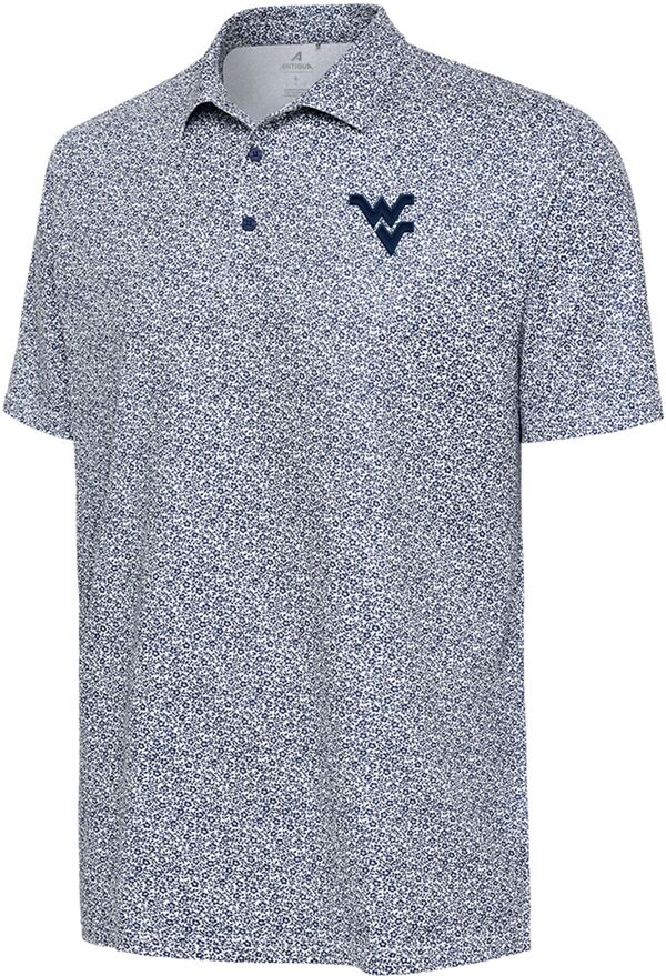 アンティグア メンズ トップス ポロシャツ Antigua Men's West Virginia Mountaineers White Ditsy Field Polo NoColor ホワイト