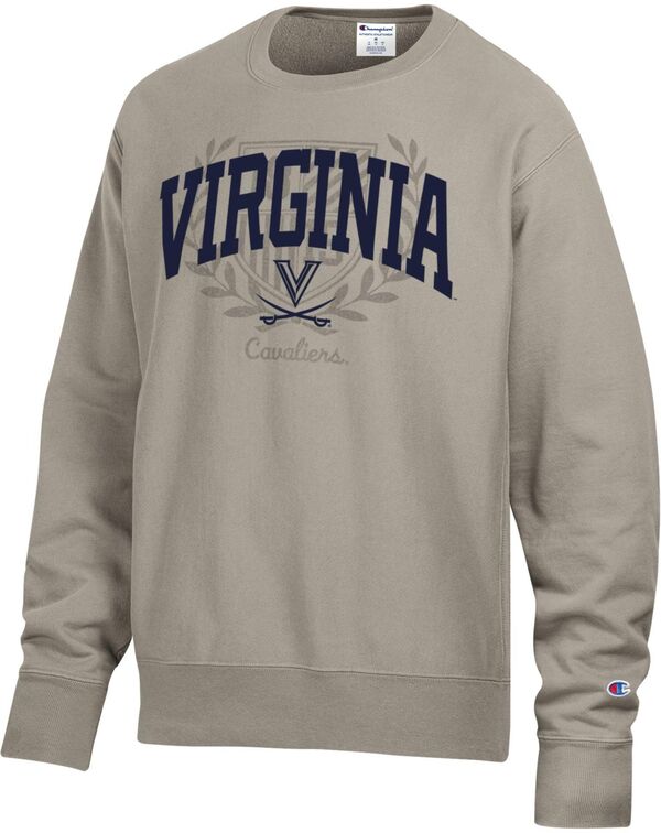 チャンピオン メンズ アウター パーカー・スウェット シャツ Champion Men's Virginia Cavaliers Beige Garment Dyed Reverse Weave crew Pullover Crew Sweatshirt NoColor ベージュ