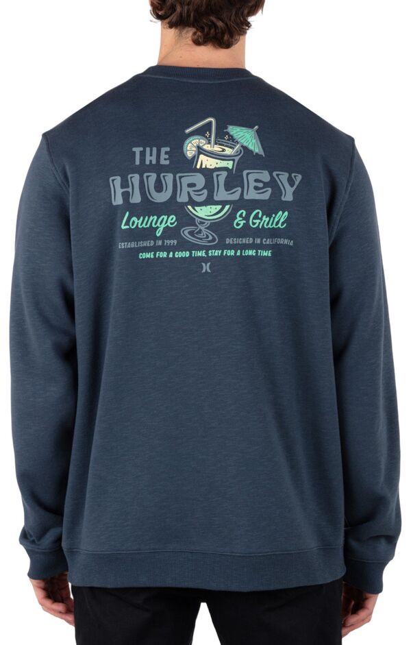 ハーレー メンズ アウター パーカー・スウェット クルーネック シャツ ニット Hurley Men's Lounge Slub Knit Crew Neck Sweatshirt Iron Ore