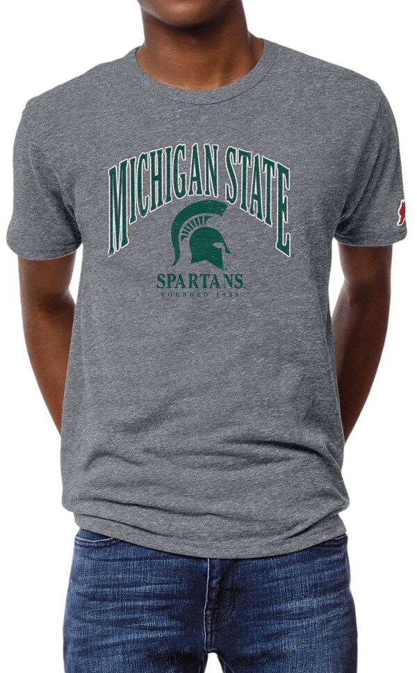 リーグレガシー メンズ トップス Tシャツ ロゴ League-Legacy Men's Michigan State Spartans Grey Victory Falls Logo T-Shirt NoColor グレー