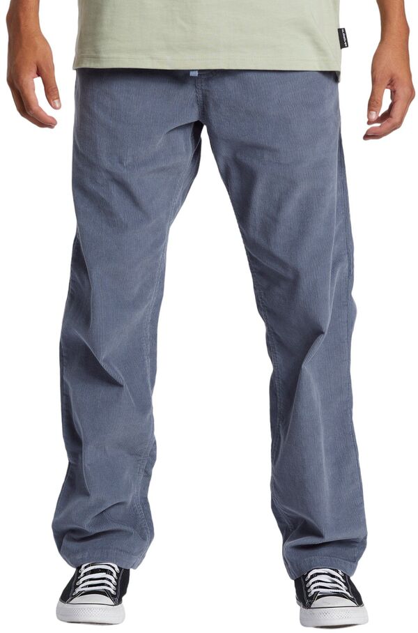クイックシルバー メンズ ボトムス カジュアルパンツ コーデュロイ Quiksilver Men's DNA Corduroy Beach Pants Flint Stone ストーン