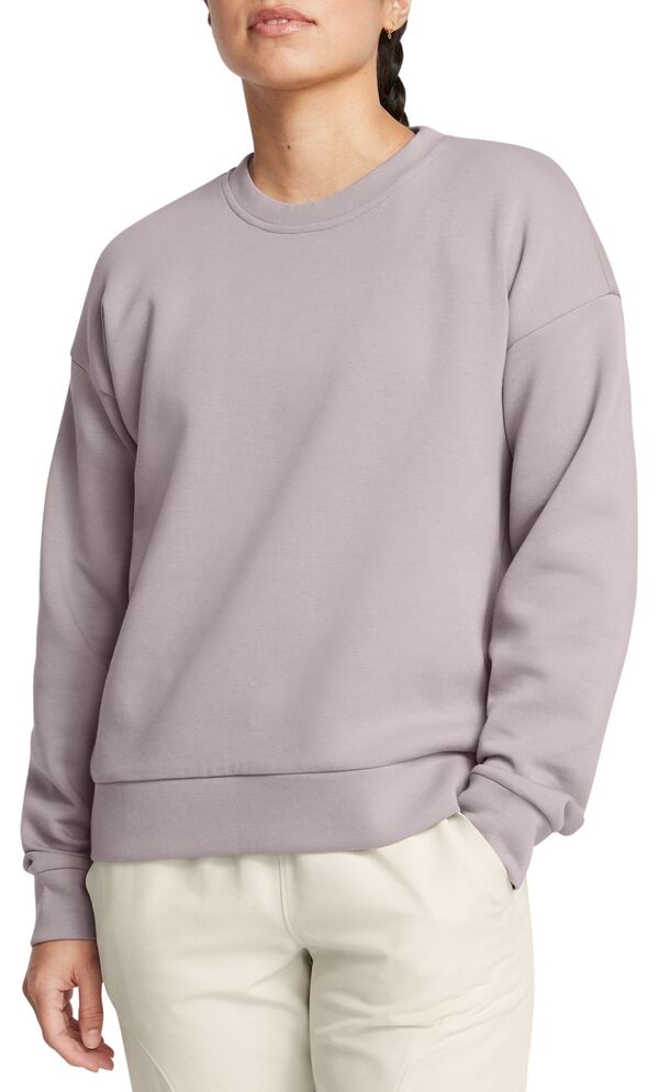 アンダーアーマー レディース アウター パーカー・スウェット フリース Under Armour Women's Unstoppable Fleece Crew Tetra Gray/Black ブラック|ReVida 店