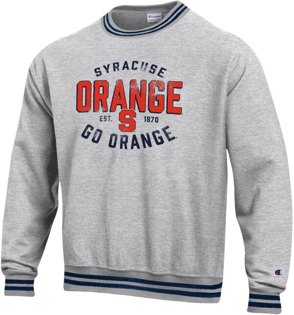 チャンピオン メンズ アウター パーカー・スウェット シャツ Champion Men'syracuse Orange Reverse Weave Yarn Dye Rib Crew Pullover Sweatshirt NoColor オレンジ