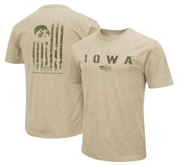 コロシアム メンズ トップス Tシャツ Colosseumen's Iowa Hawkeyes Heather Oatmeal Active Duty T-Shirt NoColor ヘザー