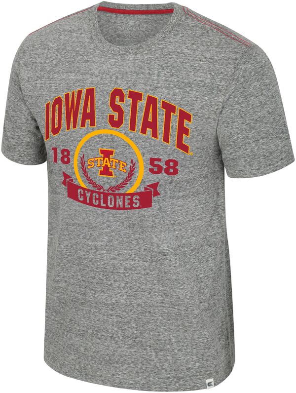 コロシアム メンズ トップス Tシャツ Colosseumen's Iowa State Cyclones Heather Grey Pop Short Sleeve T-Shirt NoColor グレー