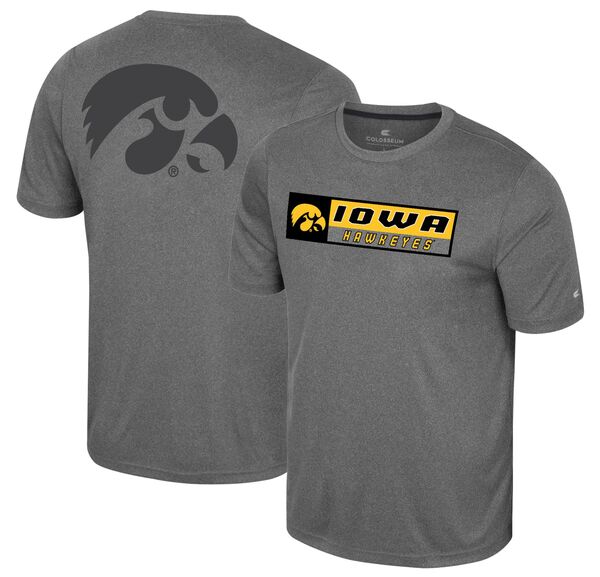 コロシアム メンズ トップス Tシャツ Colosseumen's Iowa Hawkeyes Heather Charcoal Twin T-Shirt NoColor チャコール