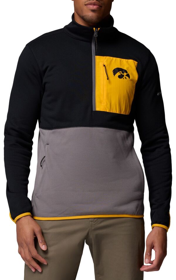 コロンビア メンズ アウター ジャケット・ブルゾン Columbia Men's Iowa Hawkeyes Black Hike Half-Zip Jacket NoColor ブラック