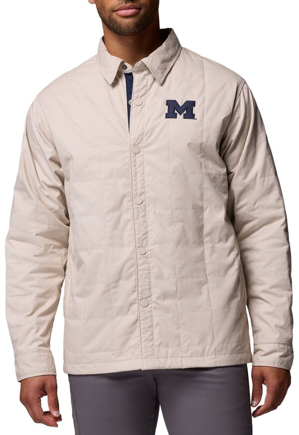 コロンビア メンズ アウター ジャケット・ブルゾン キルティング Columbia Men's Michigan Wolverines Dark Stone Campus Roam Quilted Jacket NoColor ストーン