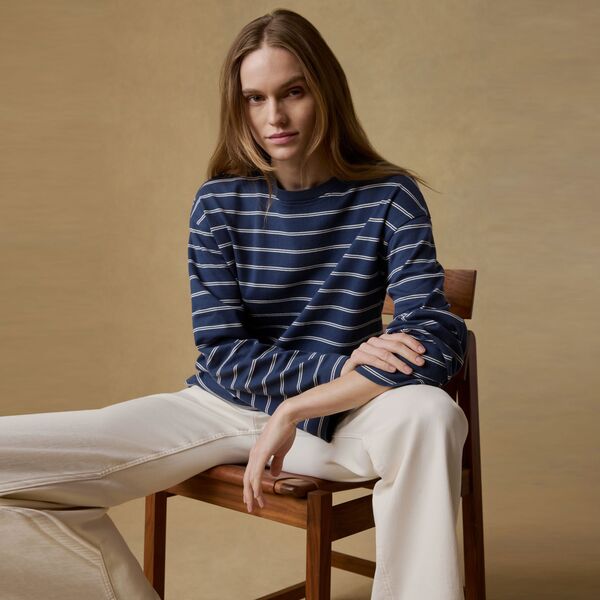 ファレティ レディース トップス Tシャツ ヴィンテージャージー Faherty Women'sport Jersey Long Sleeve Vintage T-shirt Harbor Stripe ストライプ