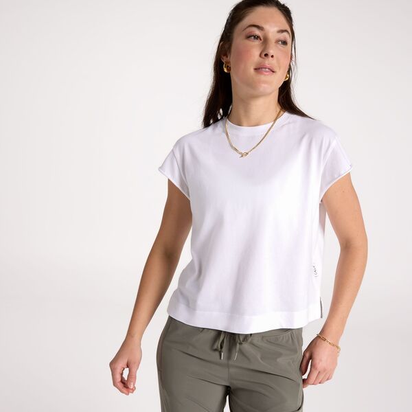 キャリー レディース トップス シャツ ジャージー CALIA Women's Everyday Jersey Roll Sleeve Crew Pure White ホワイト