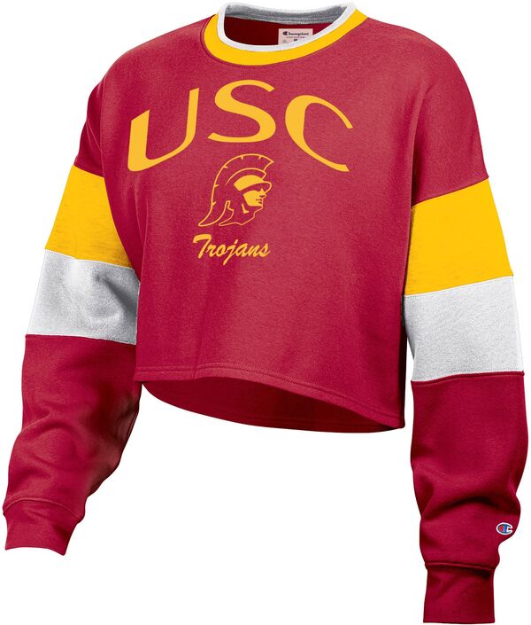チャンピオン レディース アウター パーカー・スウェット シャツ Champion Knights Apparel Women's USC Trojans Crimson Promo Crew Pullover Sweatshirt NoColor クリムゾン