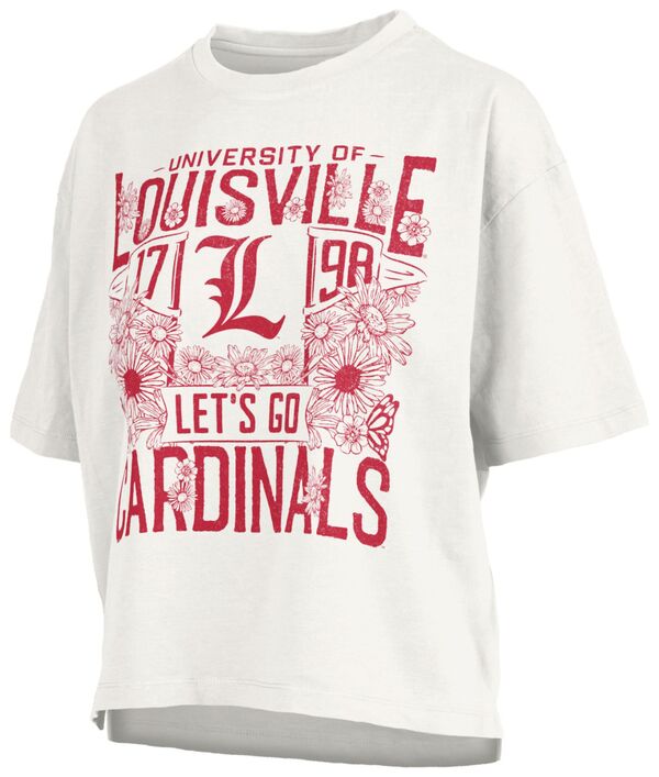 プレスボックス レディース トップス Tシャツ Pressbox Women's Louisville Cardinals White Jasmine T-Shirt NoColor ホワイト