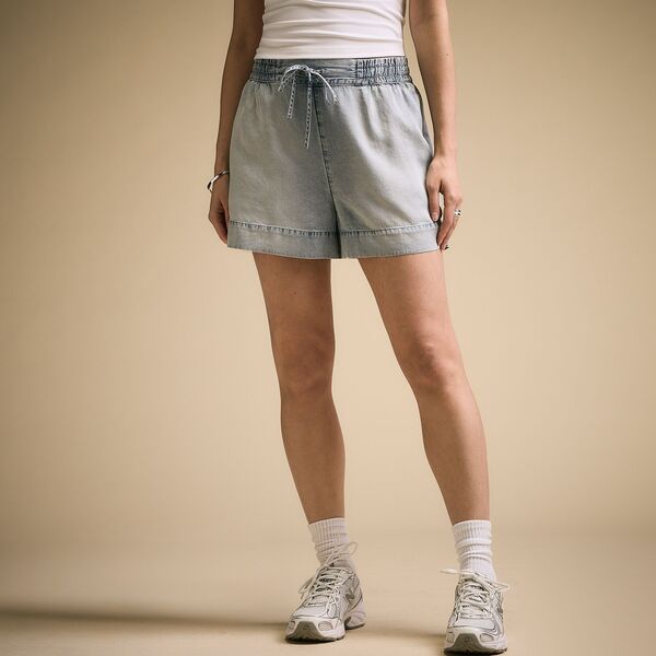 キャリー レディース ボトムス ハーフパンツ・ショーツ CALIA Women's Poplin Pieced Short Light Wash Indigo インディゴ