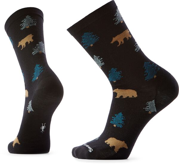かっこ良い羊毛 レディース アンダーお召しもの ソックス SmartWool Everyday Through the Trees Crew Socks Black 黒いこと