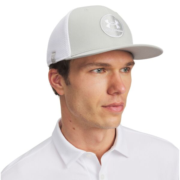 アンダーアーマー メンズ アクセサリー 帽子 Under Armour Men's Drive Mid Stretch Golf Hatitanium/White ホワイト